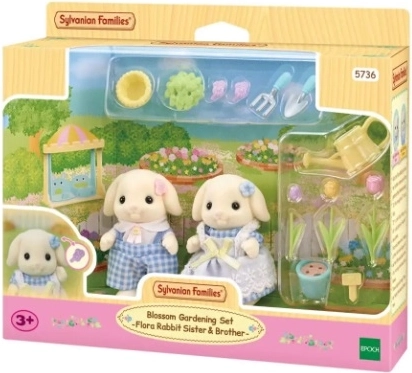 Σετ λουλουδιών Sylvanian Families με τα αδέλφια Flora Rabbit