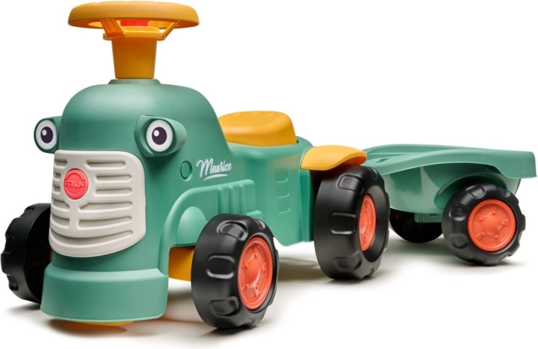 Παιδικό τρακτεράκι Falk Baby Maurice Vintage με κάθισμα σε ρυμουλκούμενο