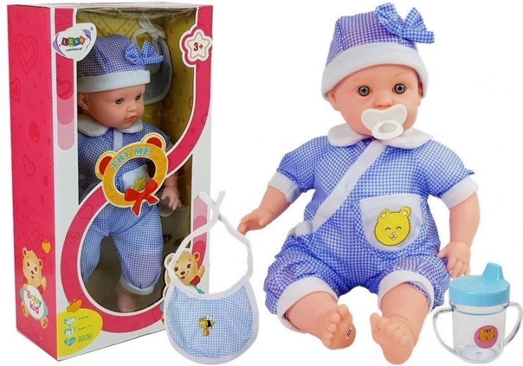 Κούκλα Μωρό 45 cm με Μπλε Ρουχισμό