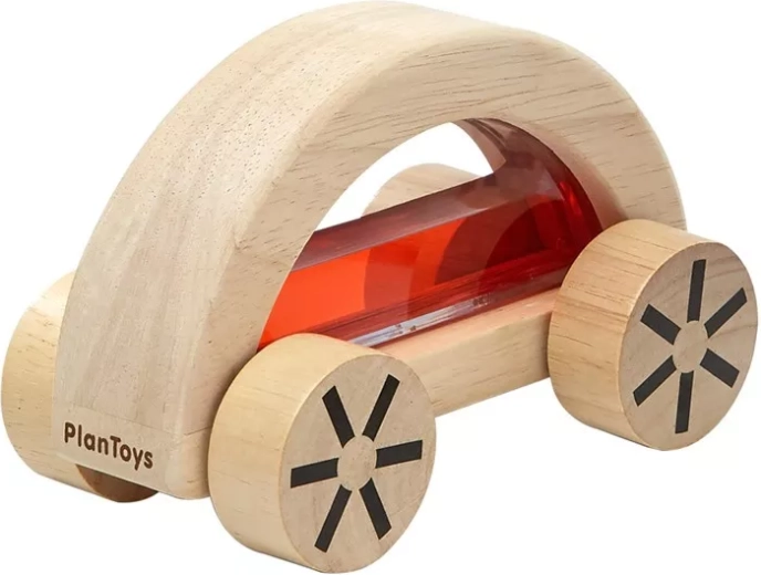 PlanToys ξύλινο αυτοκινητάκι με νερό κόκκινο