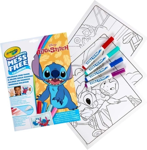 Crayola μπλοκ ζωγραφικής Lilo και Stitch Colour Wonder + 4 μαρκαδόροι
