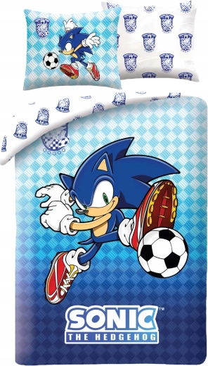 Παιδικά κλινοσκεπάσματα Sonic Football από μπλε μικροΐνες