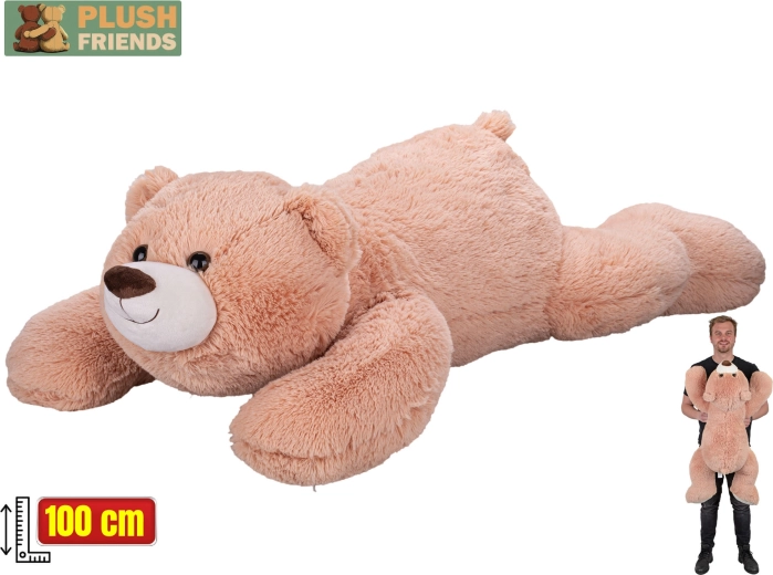 Λούτρινο αρκουδάκι Plush Friends 100 cm ξαπλωτό