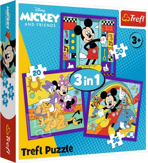 Παζλ 3 σε 1 Mickey Mouse και φίλοι (20, 36, 50 κομμάτια) Trefl