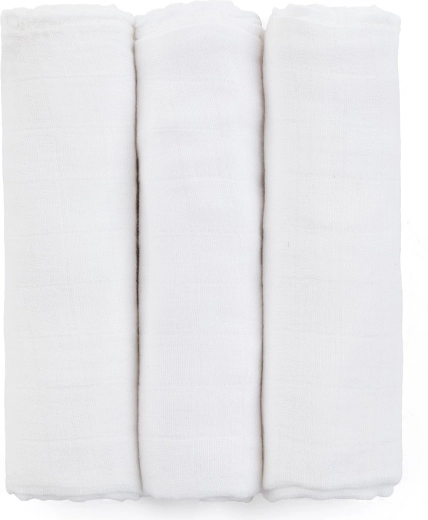 Μουσελίνες πάνες από μπαμπού PETITE&MARS Moussy Total White 68 × 68 cm (3 τεμ.)