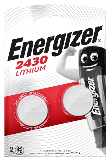 Energizer CR2430 λιθίου μπαταρίες κουμπιού 3 V, συσκευασία 2 τεμ.