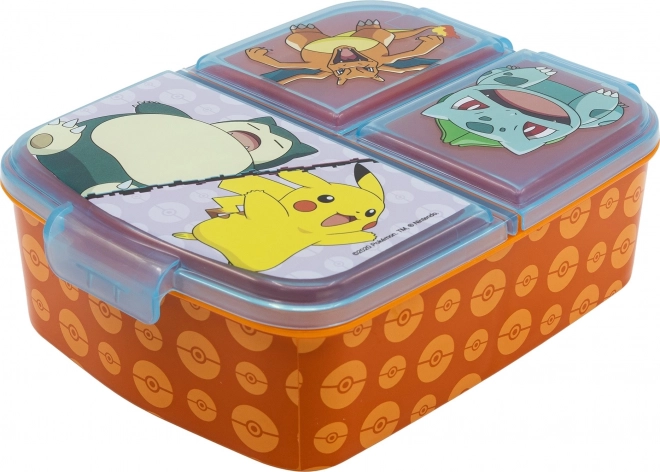 Παιδικό δοχείο σνακ με 3 χωρίσματα POKÉMON πορτοκαλί‑μπλε Stor