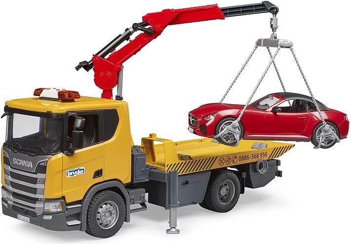 Bruder Scania Super 560R σετ ρυμούλκησης με αυτοκίνητο