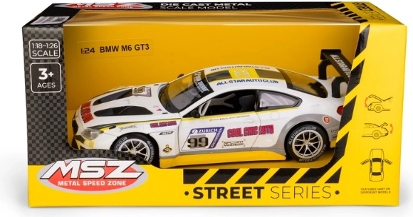 MSZ BMW M6 GT3 αγωνιστικό μοντέλο αυτοκινήτου 1:24 λευκό