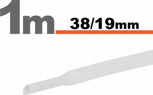 Λευκός θερμοσυστελλόμενος σωλήνας 38 / 19 mm