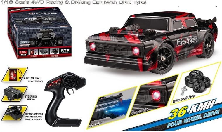 Τηλεκατευθυνόμενο αυτοκίνητο drift ROCKET 4x4, κλίμακα 1:16