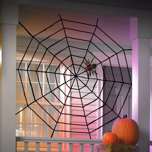 Μαύρος βελούδινος ιστός αράχνης για το Halloween 200 cm