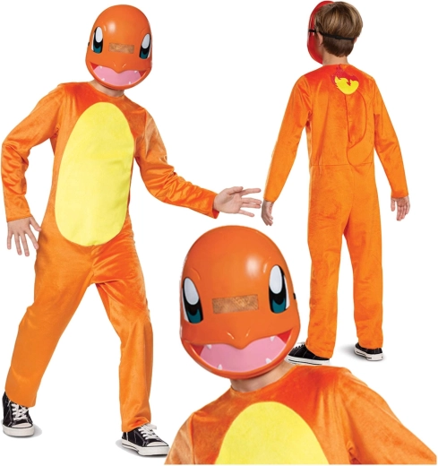 Παιδική στολή Pokémon Charmander kigurumi με μάσκα για ύψος 137–149 cm