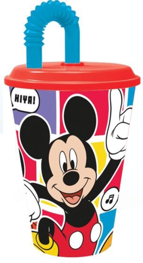 Παιδικό ποτηράκι με καλαμάκι MICKEY 430 ml, πλαστικό