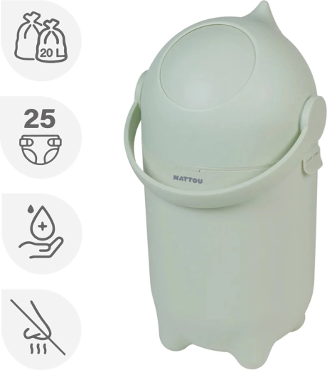 Nattou κάδος για πάνες Dropy green 20 l