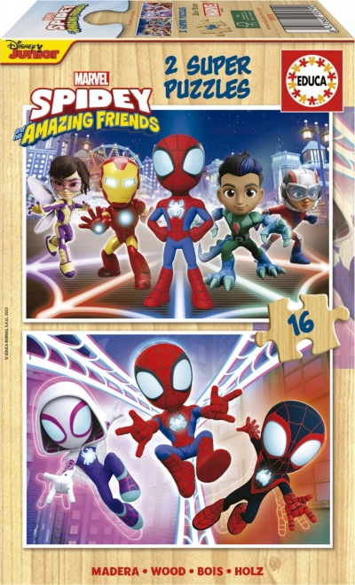 Educa ξύλινα παζλ Spidey και οι καταπληκτικοί του φίλοι 2x16 κομμάτια