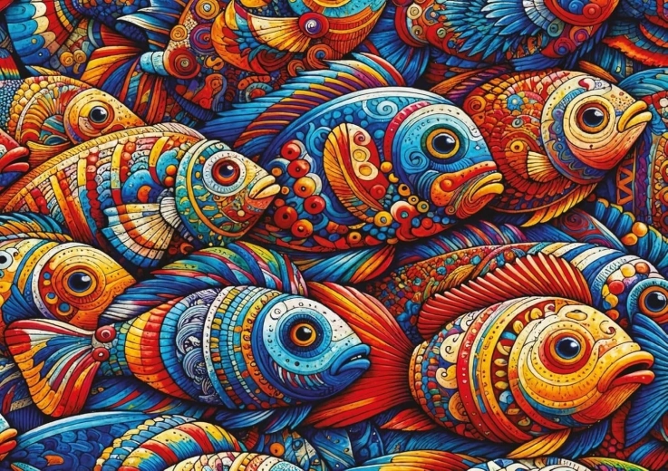 Παζλ ART PUZZLE Ψάρια σε μωσαϊκό 1000 κομμάτια