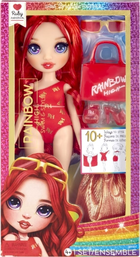 Rainbow High κομψή κούκλα κολύμβησης Ruby Red