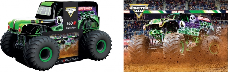 Παζλ σε μεταλλικό κουτί Monster Jam Grave Digger 550 κομμάτια