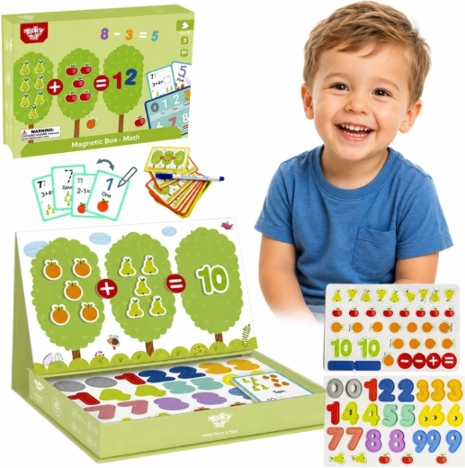 Tooky Toy ξύλινο μαγνητικό montessori παζλ – μαθηματικό κουτί εκμάθησης (86 τεμάχια)