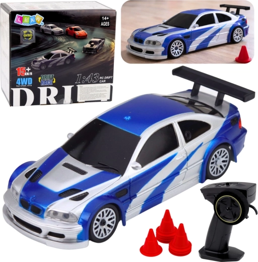 RC αυτοκίνητο drift E46 4WD 1:43 με κώνους