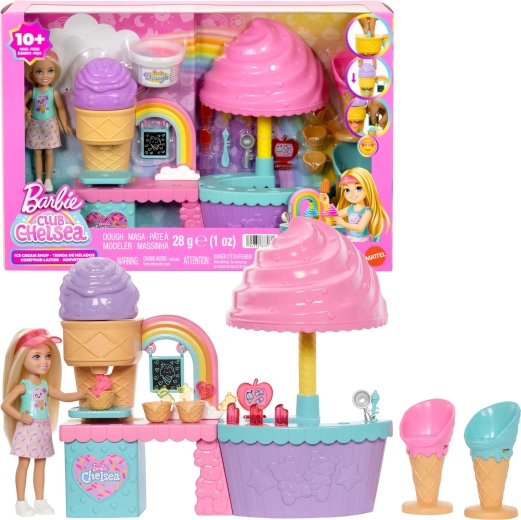 Barbie Club Chelsea παγωτατζίδικο με κούκλα και πλαστελίνη