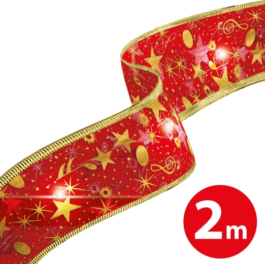 Χριστουγεννιάτικη κορδέλα LED κόκκινη 2 m