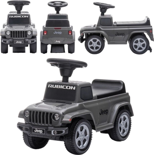 Παιδικό όχημα ώθησης Jeep Rubicon με κόρνα και ήχους κινητήρα γκρι