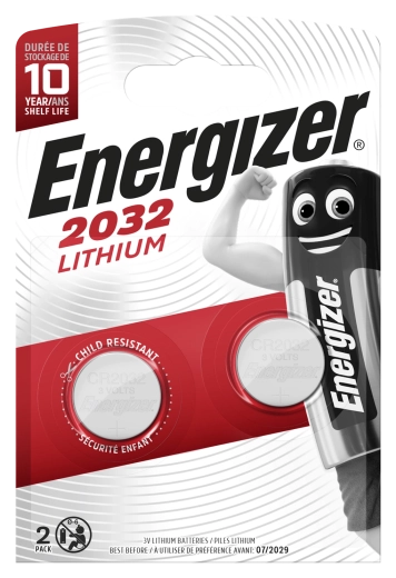 Λιθίου κουμπωτή μπαταρία CR2032 3 V, 235 mAh, 2 τεμ. – Energizer