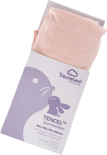 Träumeland εφαρμοστό σεντόνι Tencel uni rose smoke
