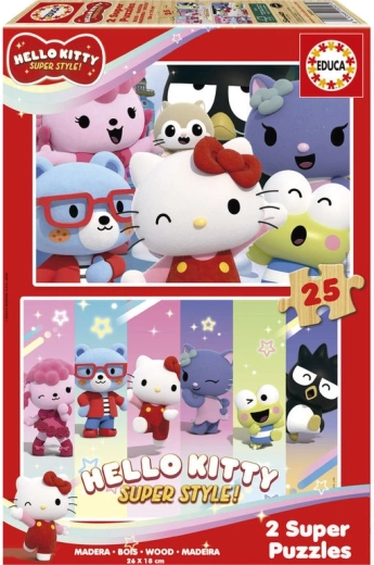 Ξύλινο παζλ Educa Hello Kitty 2x25 κομμάτια