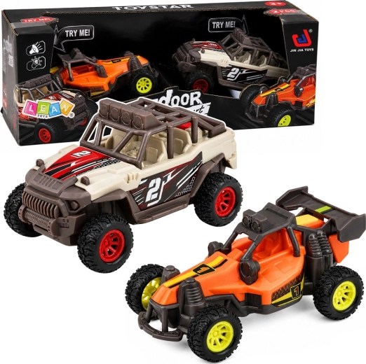 Σετ 2 οχήματα εκτός δρόμου τύπου buggy με φώτα και ήχους 14 cm