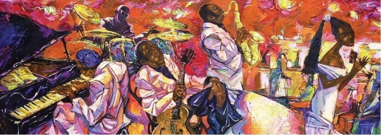 Πανοραμικό παζλ ART PUZZLE Χρώματα της τζαζ 1000 κομμάτια