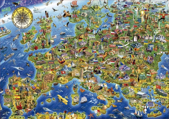 Educa παζλ τρελός χάρτης της Ευρώπης 500 κομμάτια