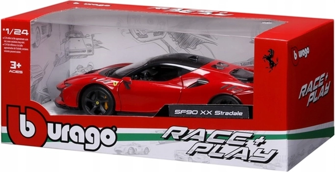 BBU Ferrari SF90 Stradale σε κόκκινο χρώμα 1:24