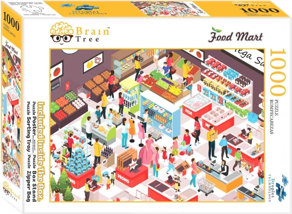 Παζλ BRAIN TREE Food Mart – αυτοεξυπηρέτηση, 1000 κομμάτια