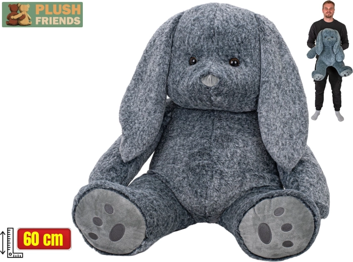 Λούτρινο κουνελάκι καθιστό 60 cm γκρι Plush Friends