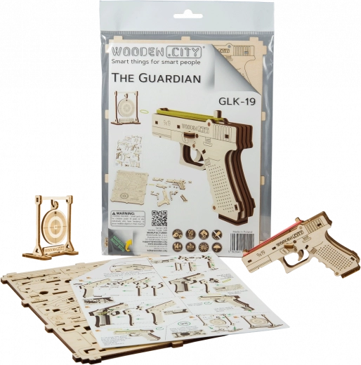 Ξύλινο 3D παζλ πιστόλι WOODEN CITY Guardian GLK-19
