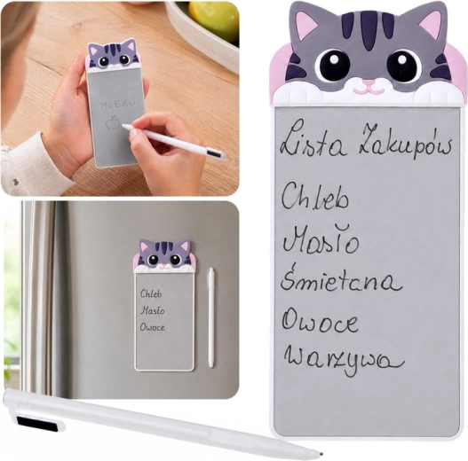 Μαγνητικό μπλοκ σημειώσεων για το ψυγείο γάτα με γραφίδα - 1 τεμάχιο