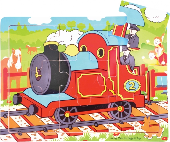 Ξύλινο παζλ τρένο, 9 κομμάτια – BIGJIGS TOYS