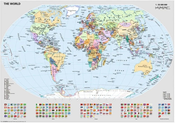 Πολιτικός χάρτης του κόσμου Ravensburger παζλ 1000 κομματιών
