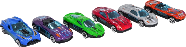 6 μεταλλικά αυτοκινητάκια στη συσκευασία