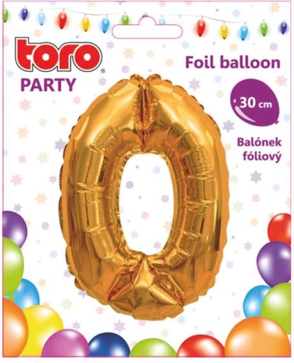 Μπαλόνι αλουμινίου αριθμός 0, 30 cm, χρυσό TORO