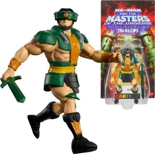 Masters of the Universe Origins φιγούρα Tri‑Klops με κράνος και σπαθί