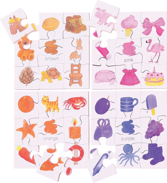Bigjigs Toys ξύλινο εκπαιδευτικό παζλ Χρώματα 4σε1