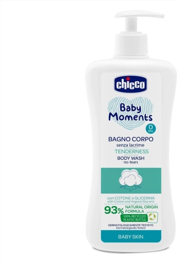 Chicco Baby Moments Tenderness σαμπουάν σώματος με αντλία 500 ml