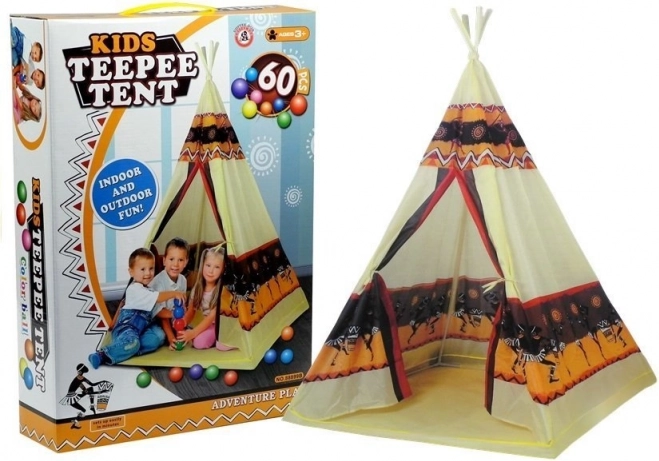 Παιδικό ινδιάνικο tipi με μπαλάκια 155 cm