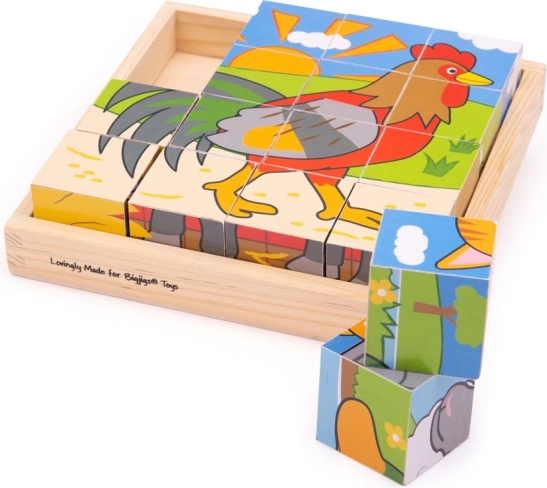 BIGJIGS TOYS εικονοκύβοι φάρμα