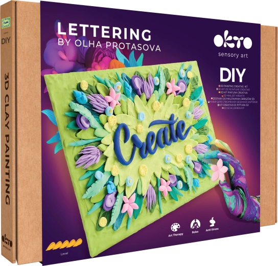 OKTO Lettering καλλιτεχνικό σετ ζωγραφικής με πηλό Create 30 × 40 cm