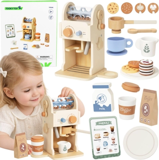 Tooky Toy ξύλινη καφετιέρα για παιδιά – σετ barista